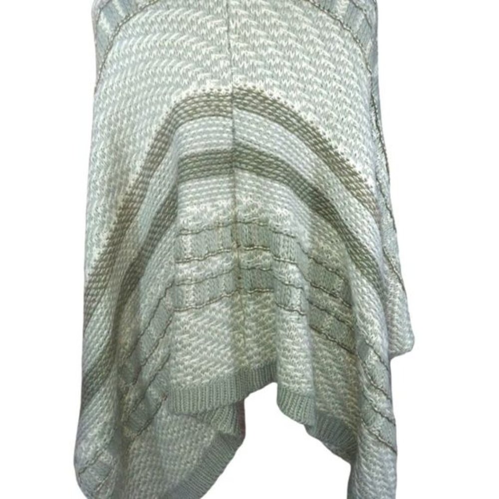 Simply Noelle cottage cardi knit wrap one size green/sage/gray/cream